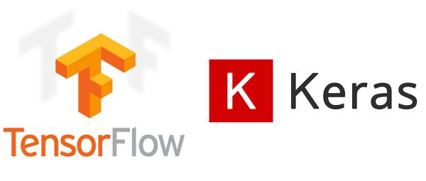Logo of AI technology stacks: TensorFlow and Keras.